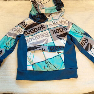Baby Reebok Blue White Grey Graphic Hoodie 18 Months